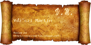 Váczi Martin névjegykártya